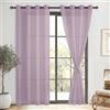 DWCN Set di 2 tende a rete trasparenti 140 x 225 cm, viola | Tende per finestre in voile con occhielli, trasparenti, con fermatenda, per soggiorno, cameretta dei bambini
