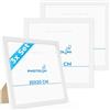 PHOTOLINI Cornici 20x20 cm bianco legno MDF, set di 3 cornici per poster, plexiglass infrangibile, da tavolo o da parete, accessori extra inclusi - per foto, immagini e poster