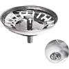 Dstarymnix Tappo per lavello da cucina in acciaio inox da 80 mm, scarico per lavello, tappo per lavello, adatto per lavelli con diametro di 78-80,3 mm (79mm)