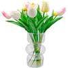 CiciIng Vaso Geometrico Idroponico in Vetro - Moderno Decorativo per Casa, Ufficio, Matrimonio - Forma a Tulipano (Heptachrome)