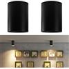 Klighten 2 Pcs Faretto a Soffitto Cilindro Nero, Attacco GU10, Faretto Tondo Alluminio Faretto Plafoniera Superficie per Cucina, Soggiorno, Corridoio, 10,5 x 14,6 cm, Lampadina non Inclusa