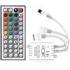 Arotelicht RGB Controller LED striscia di luce, controllore remoto, Telecomando a 44 tasti, oscuramento e miscelazione dei colori,striscia di luci LED 5V/12V/24V,（4 foro stenopeico, Telecomando IR
