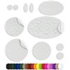 aZengear Toppe di Riparazione per Piumino, Tenda, 11 Pz, Impermeabili, Bianco Pietra | 30+ colori, nylon poliestere autoadesivo, resiste a strappi, caldo, freddo, pretagliate, sacco a pelo, PVC, senza cucire