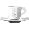 Bialetti Tazzine Ottagonali, Set 4 Tazzine, Bianco e Silver, 75 ml