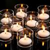 Romadedi Porta Candele Vetro Trasparente - Set di 24 Portacandele da Tavolo per Candele Lumini, Portacandela Moderno per Centrotavola Decorazioni Matrimoni Feste Natalizie Casa, 4.6 x 4 cm
