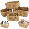 LOBVABA 4 Pezzi Cesta Portaoggetti, Immagazzinaggio Contenitori, Cestini Portaoggetti, Cestino in Vimini, Cesto Porta, Cestino Portaoggetti Intrecciato, per Bagno,Cassetti,Tavoli,Cassettiere,Cucine,Soggiorno