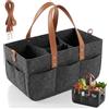 TranRantic 16 L Cestino per Spesa in Feltro con Scomparti Manici e Tracolla | Borsa per Pannolini Riutilizzabile e Pieghevole, 38 x 23 x 18 cm, Ideale per Viaggi all'aperto Picnic Conservazione