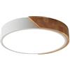 LuFun Plafoniera LED Legno Ø30cm, Lampada Soffitto Rotonda Moderna 24W | Plafoniera da soffitto LED 2000lm luce bianca fredda 6500K, lampada rotonda moderna per cucina, soggiorno, corridoio