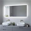 AQUABATOS Specchio da bagno con illuminazione, 140 x 70 cm, a risparmio energetico, interruttore touch, dimmerabile + bianco freddo 6400 K + bianco caldo 3000 K + riscaldamento a specchio + IP44 + CE