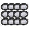 Oktaplex lighting Sedan Set di 12 faretti a incasso a LED - con modulo LED da 4,8 W 4000K 230V 380lm bianca neutra 110° - Spot nero, misura del foro 60-70 mm