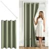MRTREES 1 Pezzi Tenda Porta Verde 140x210 CM, con asta telescopica 75-125cm | Bastone Bianco,Senza Forare,Tenda Oscurante,Tende Divisoria Interni,per Separa Ambienti,Cabina Armadio,Balcone