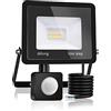 Blivrig 10W Faretto LED da Esterno con Sensore di Movimento 1000LM 6000K | Bianco Freddo, IP66 Impermeabile, 12 LEDs, Faro LED per Corti Terrazza Magazzini Garage