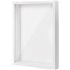 Daelesr Cornice 3D Profonda, 22,7 x 31,4 cm Legno Cornice per Oggetti con Foglio Acrilico Trasparente, 3D Ombra Profonda Box Cornice per Foto, Cornice Contenitore Riempibile per Fiore Souvenir (Bianco 3CM)
