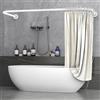 Misounda Asta Tenda Doccia Forma U/L, 75x(150-190) x75 cm, Bianco