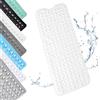 OUTALIZ Tapis de Douche Antidérapant, 100x40cm Tappeto Doccia Extra Lungo Lavabile in Lavatrice, Tappetino da Bagno Antiscivolo con Ventose, Tappetino Massaggiante Antiscivolo per Doccia e Sauna, Bianco