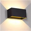 Voltix 24W Applique da Parete LED, IP65 Impermeabile, Applique da esterno Fascio Luminoso Regolabile, Lampada da Parete Interno/Esterno Casa e Giardino (Luce Calda - 3000K, Nero)
