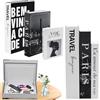 YUJUVI Libri Decorativi per Arredamento Scatola Portaoggetti 3 Pezzi Set Libri in Finto Impilata per Decorazione per Decorazione Domestica (3 Pezzi Set A)