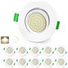 KYOTECH LED Faretti Incasso Cartongesso Dimmerabile 68-80mm Ultrasottili 5W IP44 Faretti da Incasso Orientabile di 45° 4000K Bianco Neutro Faretti LED Soffitto per Bagno Soggiorno, Set di 10 Bianco