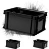 ARTECSIS® Set da 3 casse portaoggetti impilabile in plastica da 11 L, antracite, 35 x 24 x 18 cm - Casa e officina