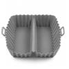 BSP STAMPAGGIO MATERIE PLASTICHE Divisore in Silicone per Friggitrice ad Aria 20x20 cm - Separatore Antiaderente a 2 Scomparti per Cestello Quadrato - Accessori Air Fryer Doppia Cottura per Alimenti e Verdure Resistente fino a 220°C