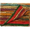 Aakriti Gallery Tappeto pezzotto realizzato a mano con materiali riciclati, tappeto indiano Chindi multicolore, boho-chic decorativo (150 x 90 cm) Yellow