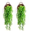 PANYI 2 Pezzi Fiore Artificiale di Erba di Malto Artificial Hanging Plants Pianta da Appendere Artificiale Stanze di Famiglia Giardini Decorazione Interna Ed Esterna per Tutte Le Stagioni