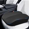 BORDRISE Rialzo per seggiolino auto per adulti in memory foam, design anteriore piatto a cuneo per movimenti illimitati delle gambe, aumenta la visione di guida, cuscino ortopedico con rivestimento