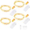 Bigzom Catena LED Confezione da 4 2m 20LED USB-C Ricaricabile Bianco Caldo