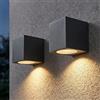 LASIDE 2 Pezzi Applique da Parete Esterno, Down Lampade da Esterno a Parete | IP44 Antracite Grigio Alluminio GU10 Luci Luce Lampada da Esterno a Parete, per Balconi, Garage, Veranda, Giardino, Patio