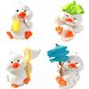 YskerrigToy Figurine di anatra, 4 Pezzi Anatra Decorazioni di Torte, Miniature Ornamenti AnatraDuck Cake Topper per Regali Compleanno, Decorazione Della Torta Compleanno Del Mini Giardino Bonsai(bianco)