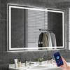Ratsamee 80x100cm Bluetooth Specchio Bagno con Luce, 3 Colori Dimmerabili, Antiappannamento, Memoria, Touch Control, Montaggio a Parete - Specchio Trucco con Illuminazione
