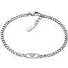 Emporio Armani Bracciale da uomo in acciaio inossidabile o con perline con chiusura a moschettone