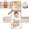 Baby Dyoli Fasciatoio portatile XL. Il fasciatoio per pannolini è una borsa smontabile con 6 tasche come una trousse per gli articoli del bebè. Impermeabile, (Pack Normal (Vichy))