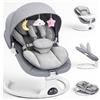 Mechprip Sdraietta Neonati con Schienale Regolabile, Altalena Neonato Elettrica con Cuscino e Tavolino Laterale Rimovibili, 3 Timer, 5 Velocità di Altalena, 12 Melodie, 3 Opzioni di Alimentazione (Grigio)