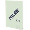MILAN® Quaderno A6 incollato, carta a quadretti, 48 fogli da 95 g/m², collezione 430 since 1918, verde