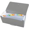 Alevar Portadocumenti a soffietto, classificatore a fisarmonica espandibile da 13 Tasche - formato Portacambiali cm 26x13,5x2,3 Grigio