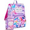 Seven. Schoolpack Zaino Scuola SJ Gang Girl Cat Viola + Astuccio Completo 3 Zip