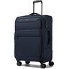 British Traveller Valigia Mediana Rigida 68.5cm con Capacità Estendibile, 4 Ruote Rotanti e Serratura TSA, Blu