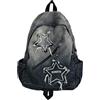 Vistnale Zaino Jean, zaino Y2K denim da viaggio leggero con borsa a stella Jean retrò multitasche per studenti e adulti