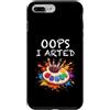Oops I Arted Colorful Wood Palette Paint Custodia per iPhone 7 Plus/8 Plus Oops I Arted - Tavolozza colorata in legno con pennelli, colore: Bianco
