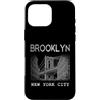 Brooklyn NY Souvenir Shirts Custodia per iPhone 16 Pro Max Brooklyn NY Vintage Sport Blu Retro Testo
