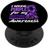 Alzheimer's Awareness Purple Ribbon Appa Indosso il viola per la consapevolezza dell'Alzheimer di mio fratello PopSockets PopGrip Adesivo