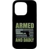 Gun Dad Father Gifts Custodia per iPhone 15 Pro Armato E Papà Divertente Pistola Papà Padre Tiro Umorismo