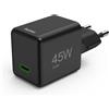 Hama Caricabatterie Rapido, USB-C, PD/QC/GaN, Super Mini-Charger, 45 W, Nero