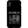 Brooklyn NY Souvenir Shirts Custodia per iPhone X/XS Brooklyn NY Vintage Sport Blu Retro Testo