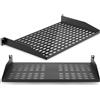 Pyle 2 Pezzi Mensola per Rack 48 cm 1U, Armadio Rack Ventilata per Computer e Reti, per Casa o Ufficio, Mensola Universale, Nero