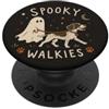 Cute Ghost Halloween Divertente Ghost Dog Walker, inquietante amante dei cani di Halloween PopSockets PopGrip Adesivo