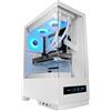 Mars Gaming MC-PULSAR, Case Gaming ATX, Schermo LCD Frontale in Tempo Reale, Doppio Vetro Temperato Frontale e Laterale, Sistema di Cablaggio CABLEHATCH, Raffreddamento Liquido fino a 240mm, Bianco