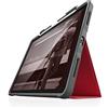 STM Goods STM Bags Dux Plus Case - Custodia a libro per Apple iPad Air 10,9 (2022 & 2020), colore: rosso/trasparente [supporto per Apple Pencil I Militare Standard I Impermeabile I Stand I Wake/Sleep]