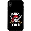 Pirate Birthday Family Gifts Custodia per iPhone XS Max ARR I'm 3 Pirate Birthday Skull Crossed Swords Kids